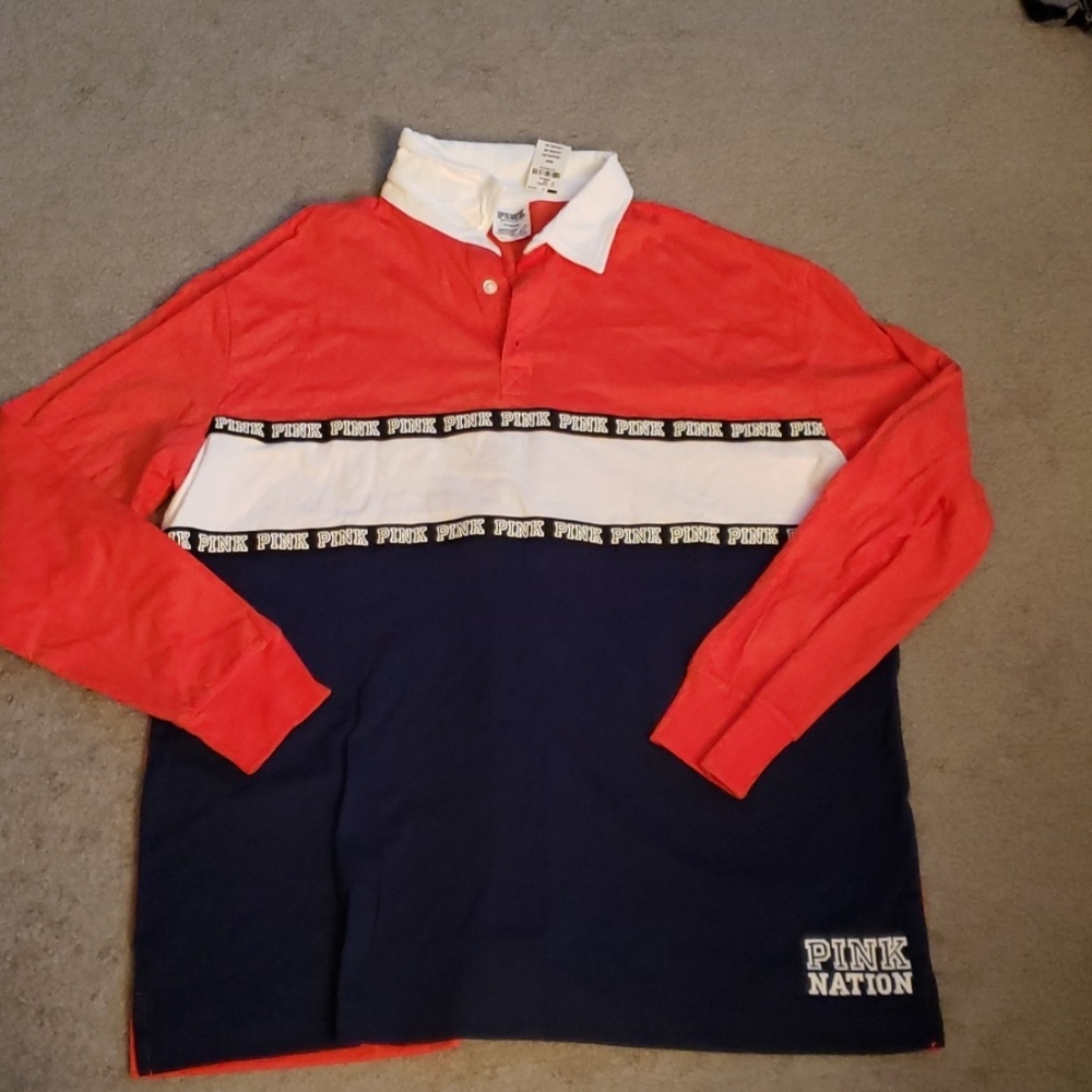 VS Pink Rugby Longsleeve Shirt